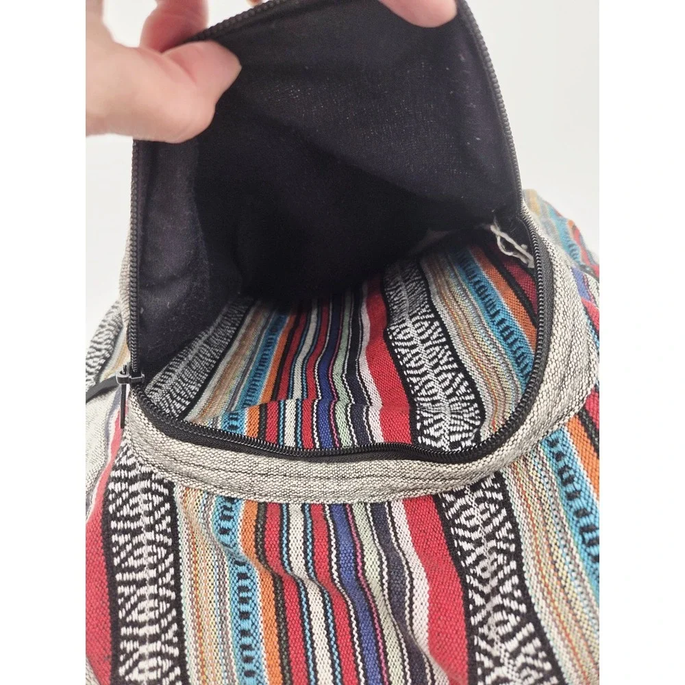 Hemp Backpack Travel Hippie Hemp School Bag Mermaid Boho Aztec Tribal 15